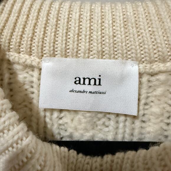 AMI Fisherman Wool Cable Knit Sweater - Picture 6 of 6